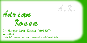 adrian kossa business card